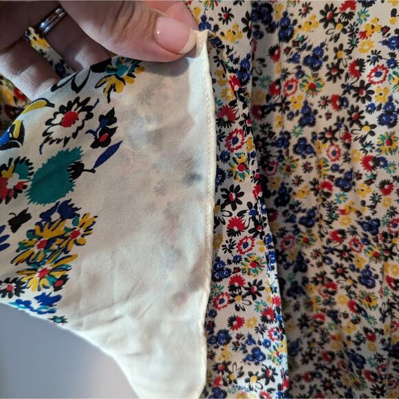 Derek Lam 10 Crosby Nehru Long-Sleeve Floral Silk Blouse Top Size 0 - Picture 7 of 10